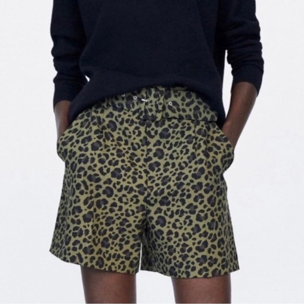 Zara leopard shorts new